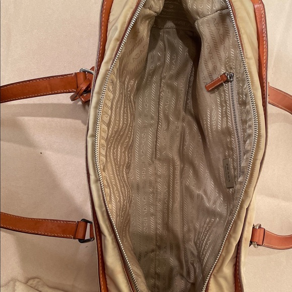 Prada handbag ,Cream and luggage leather  trimming - Picture 17 of 17